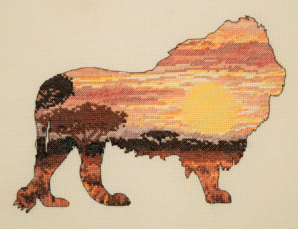 Counted Cross Stitch Kit: Maia Collection: Lion Silhouette
