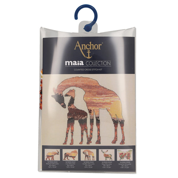 Counted Cross Stitch Kit: Maia Collection: Giraffes Silhouette