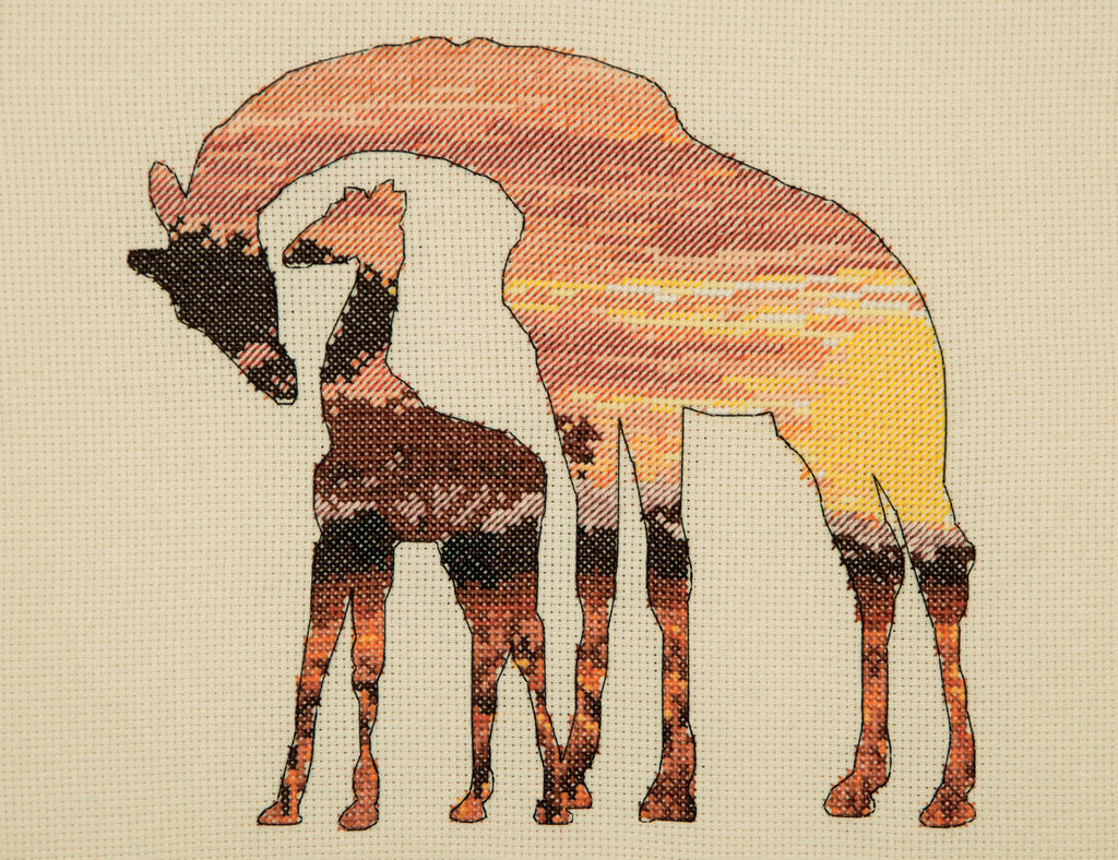 Counted Cross Stitch Kit: Maia Collection: Giraffes Silhouette