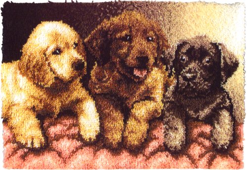 Wonderart Labrador Puppies Latch Hook Rug Kit 24" x 34"