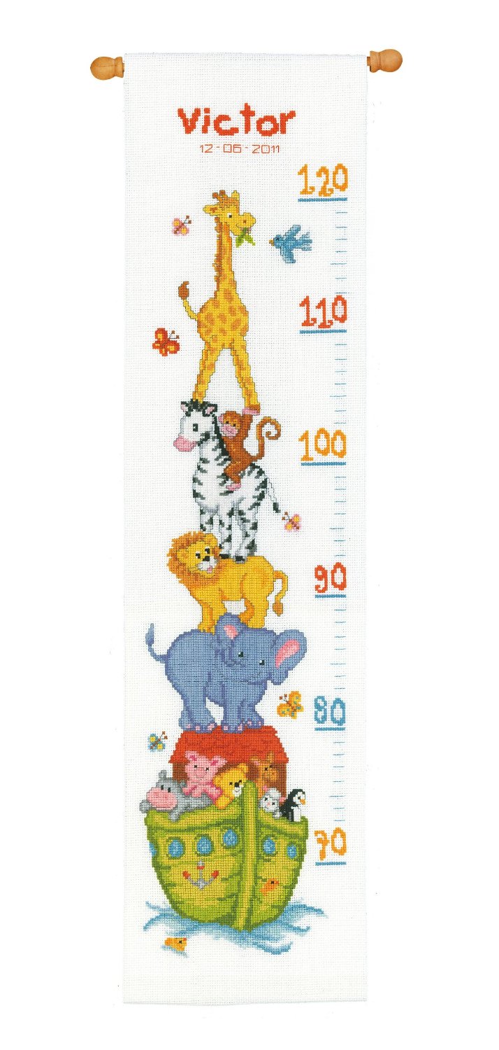 Vervaco Cross Stitch Kit Noah's Ark Height Chart 14ct PN-0011807