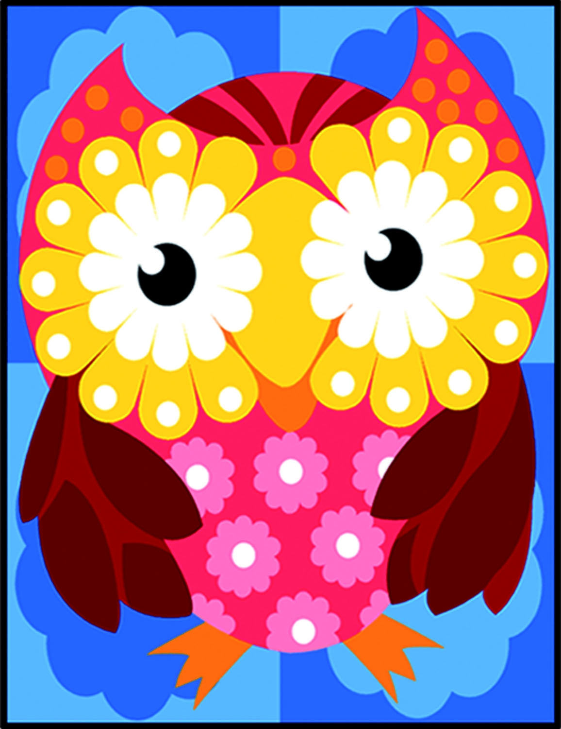 SEG Printed Tapestry Canvas - 30 x 40cm - Blue Owl