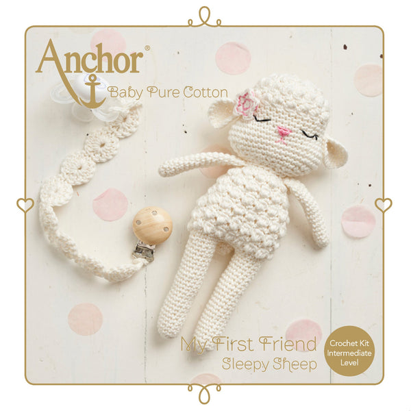 Set of 3 Crochet Kits: Baby Pure Cotton: Amigurumi Sheep, Hippo & Rabbit
