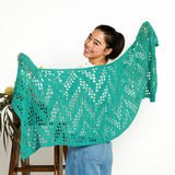 CROCHET KIT - Bernat Softee Cotton Zig Zagging Filet Crochet Shawl