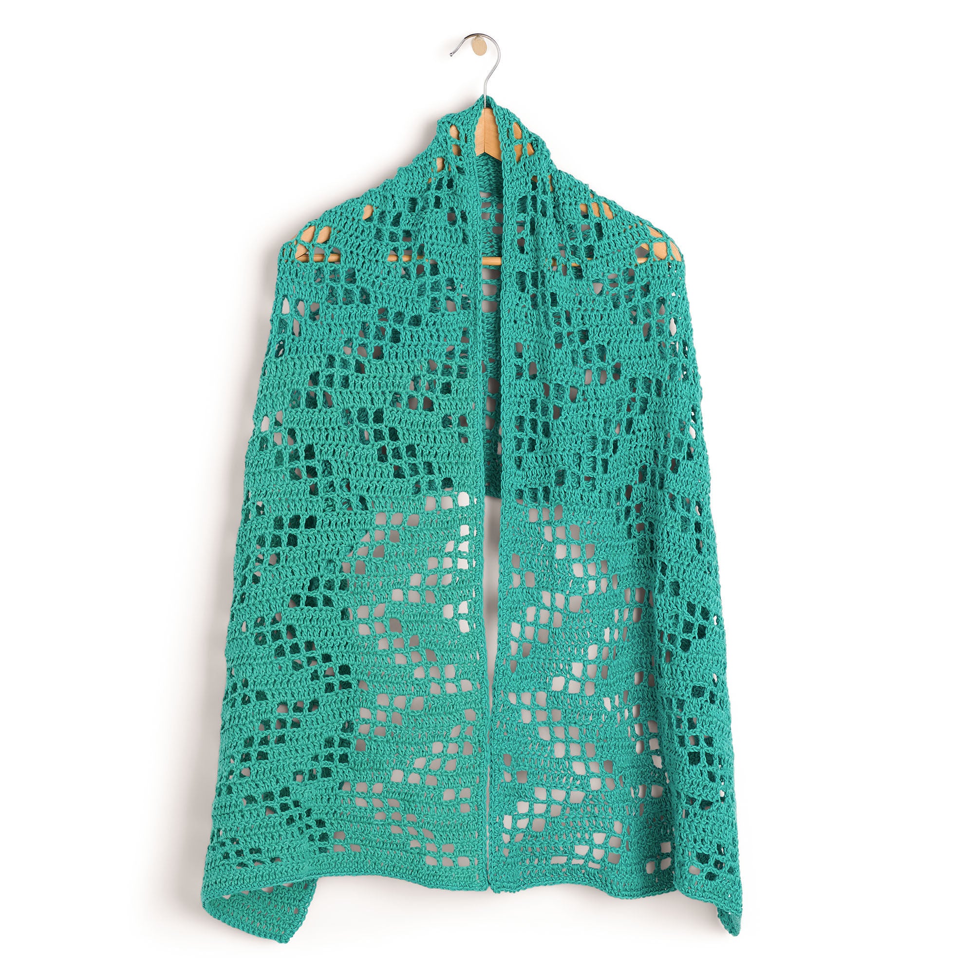 CROCHET KIT - Bernat Softee Cotton Zig Zagging Filet Crochet Shawl