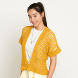 CROCHET KIT - Bernat Softee Cotton We Mesh Well Crochet Cardigan - Up To 2/3 XL