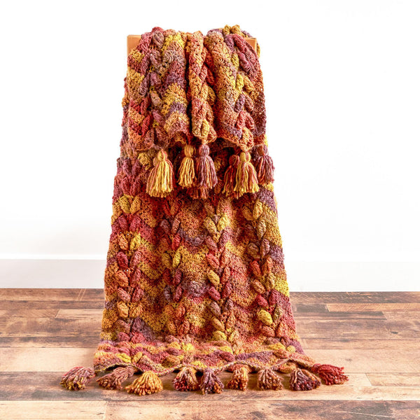 CROCHET PATTERN DOWNLOAD - Bernat Waves & Leaves Crochet Blanket