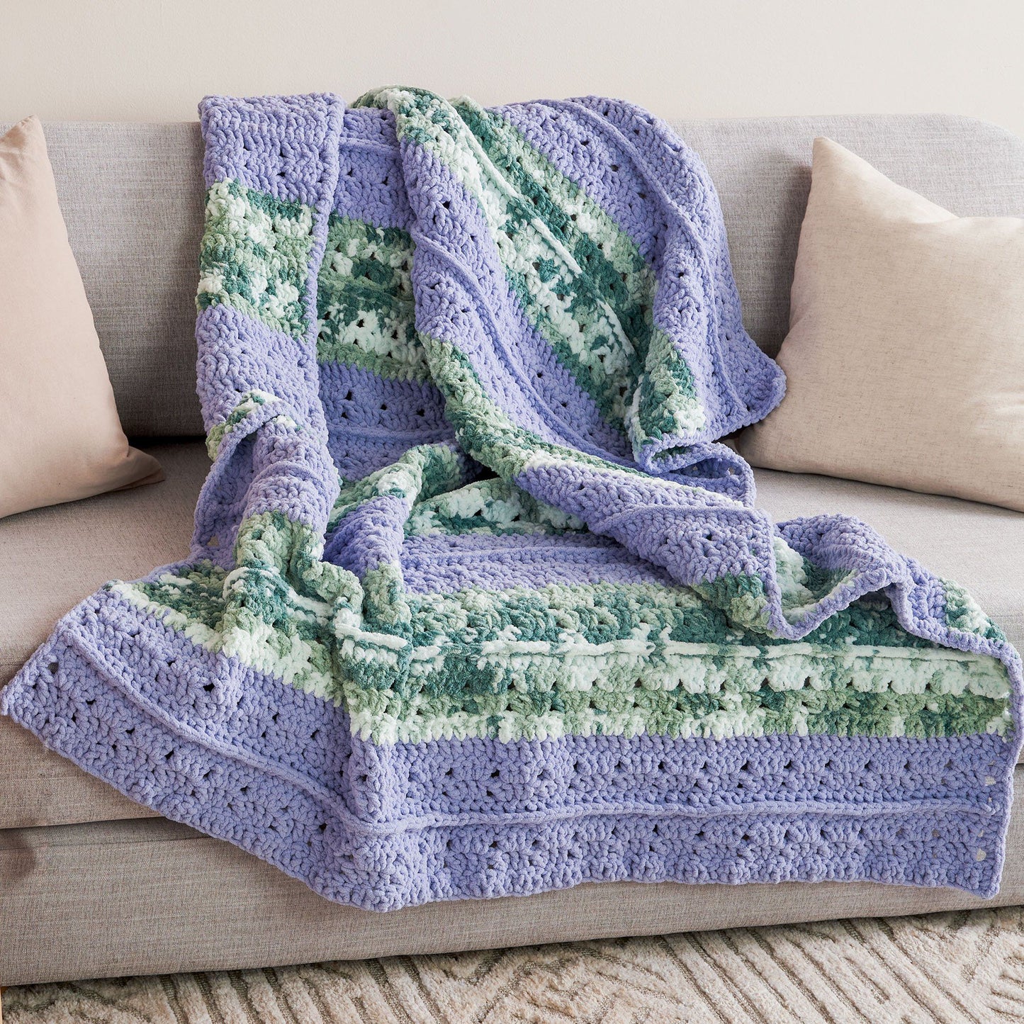 CROCHET PATTERN DOWNLOAD - Bernat Tie Dye-ish Textured Life Crochet Blanket