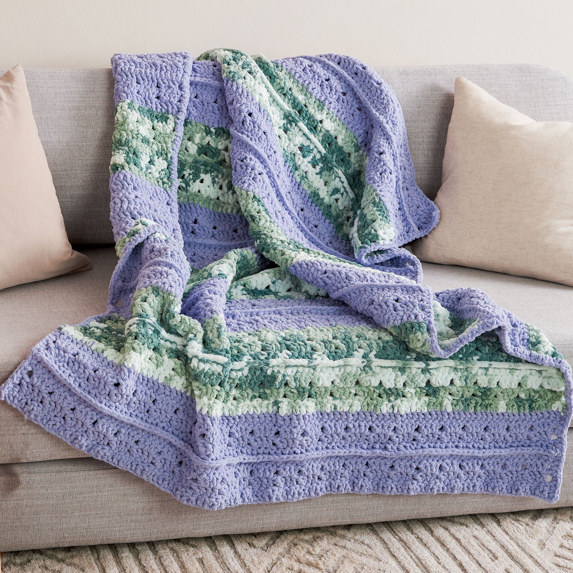 CROCHET PATTERN DOWNLOAD - Bernat Tie Dye-ish Textured Life Crochet Blanket
