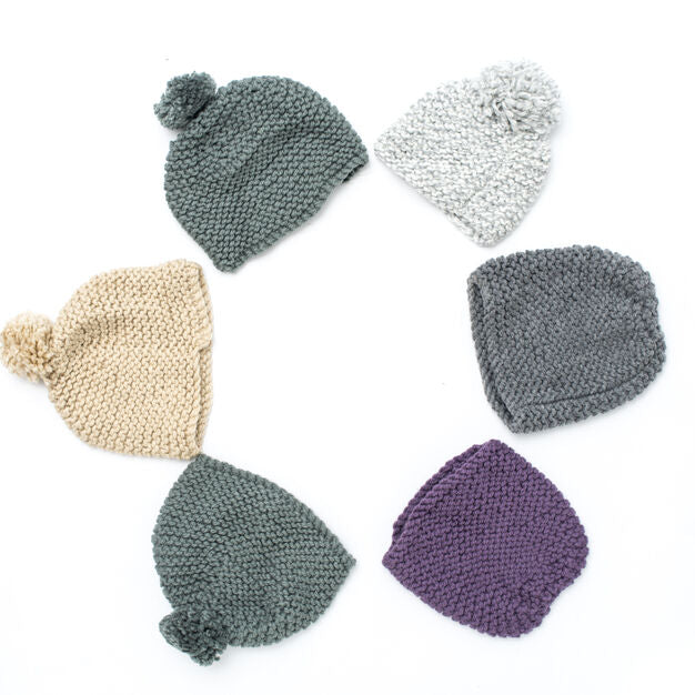 KNITTING PATTERN DOWNLOAD - Bernat All In The Family Knit Hats