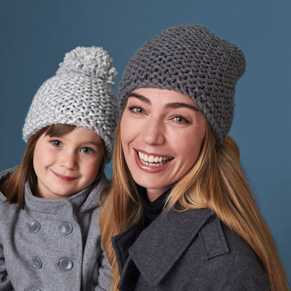 KNITTING PATTERN DOWNLOAD - Bernat All In The Family Knit Hats