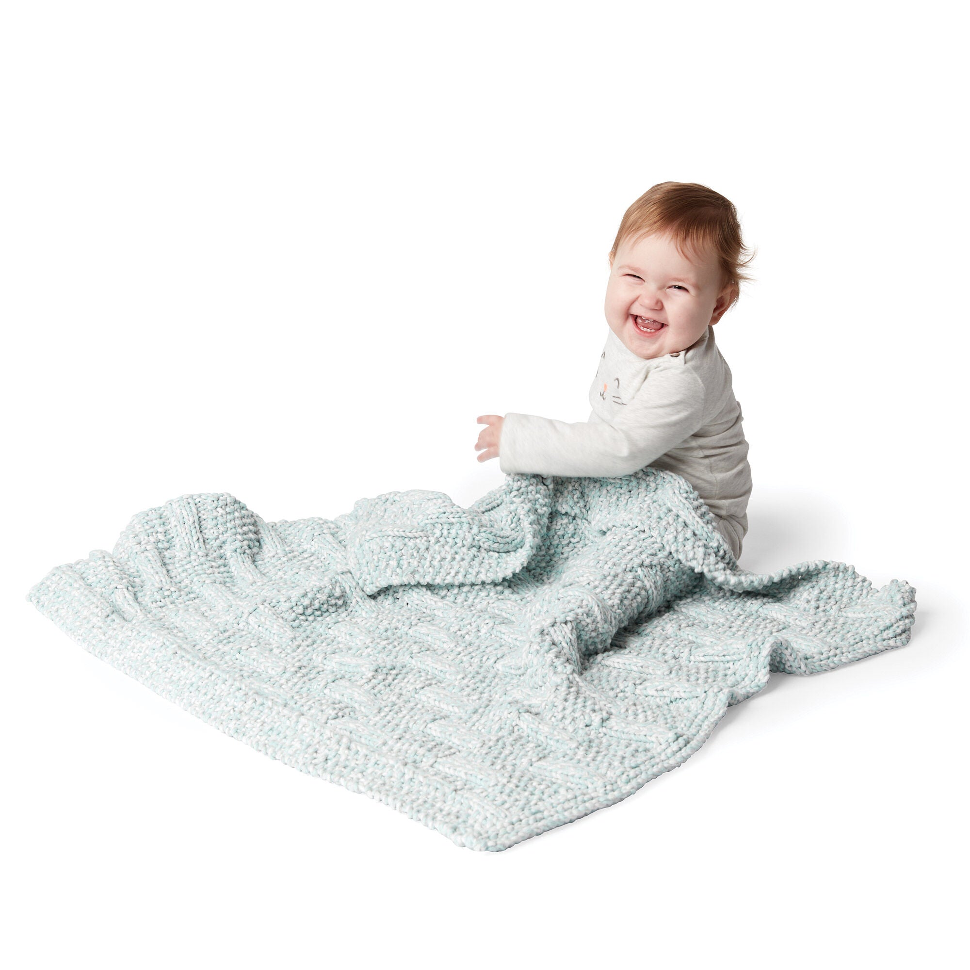 KNITTING PATTERN DOWNLOAD - Bernat Baby Marly Box Stitch Knit Baby Blanket