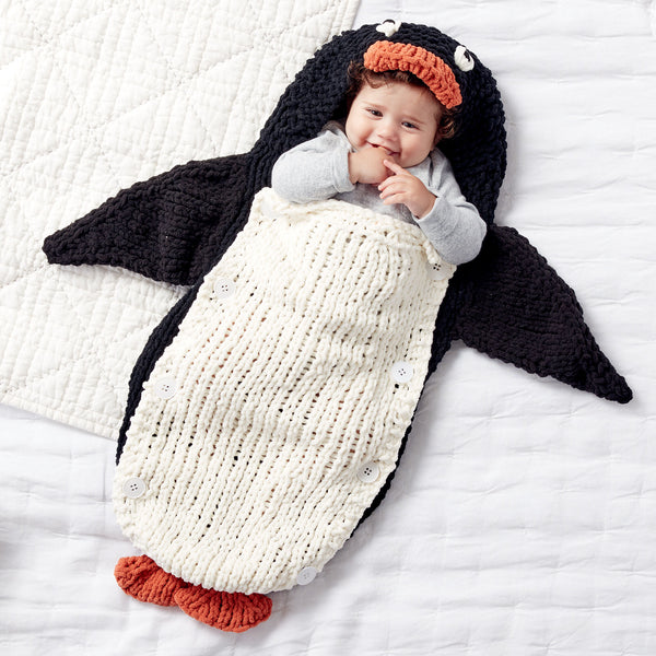 KNITTING PATTERN DOWNLOAD - Bernat Knit Penguin Baby Sack