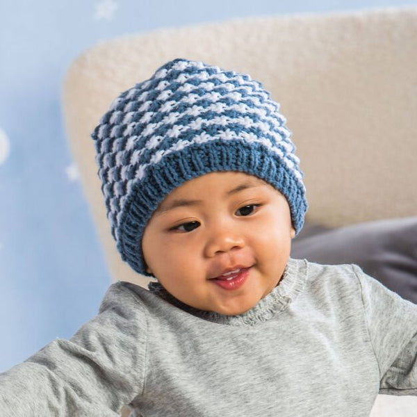 KNITTING PATTERN DOWNLOAD - Bernat Knit Star Stitch Slouchy Baby Hat