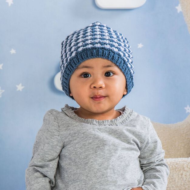 KNITTING PATTERN DOWNLOAD - Bernat Knit Star Stitch Slouchy Baby Hat