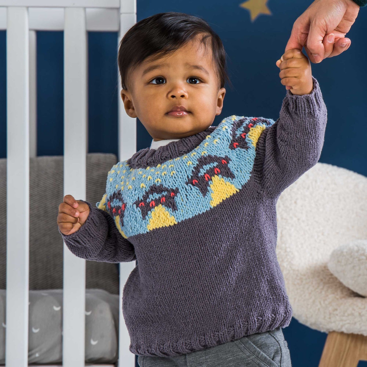 KNITTING PATTERN DOWNLOAD - Bernat UFO Yoke Knit Sweater