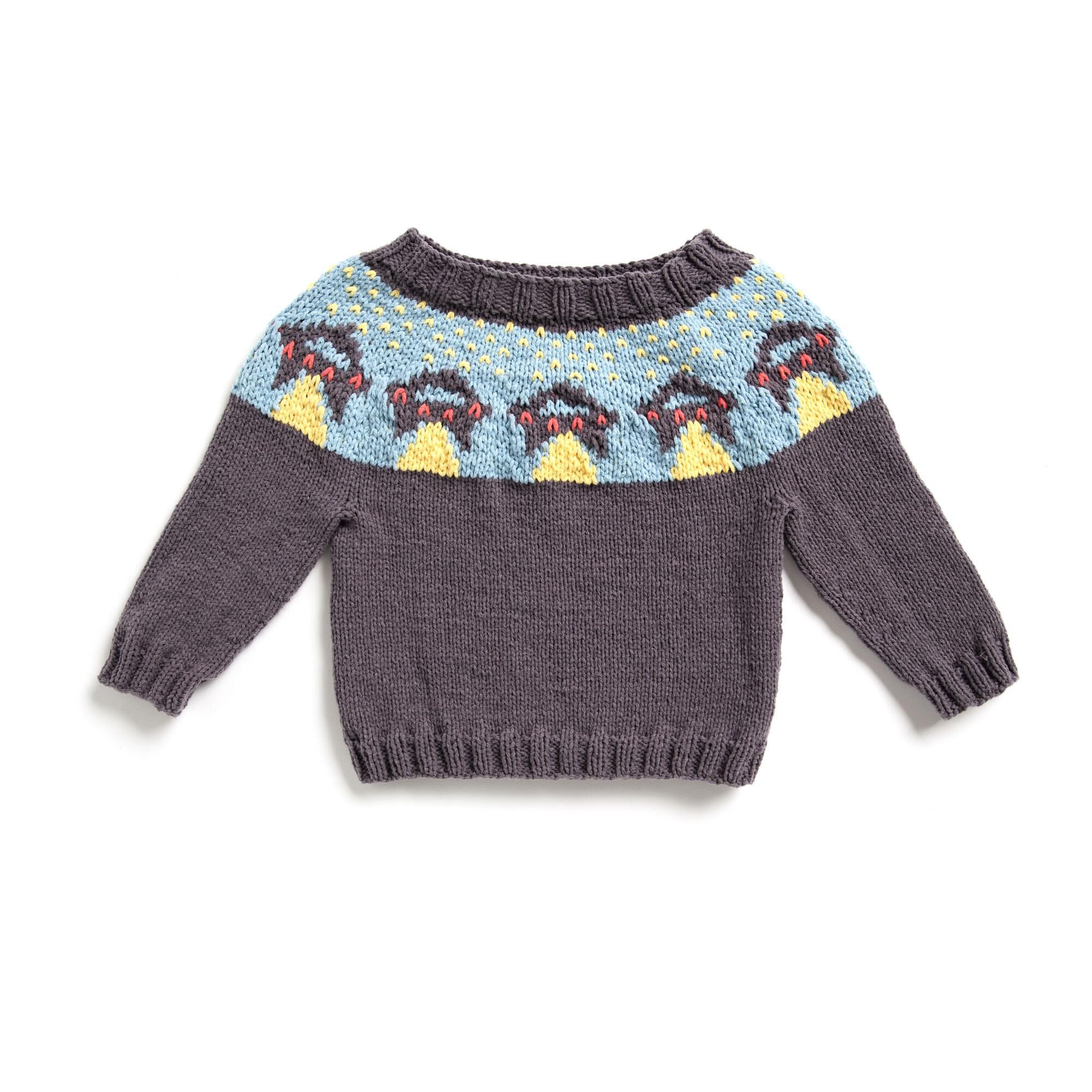 KNITTING PATTERN DOWNLOAD - Bernat UFO Yoke Knit Sweater