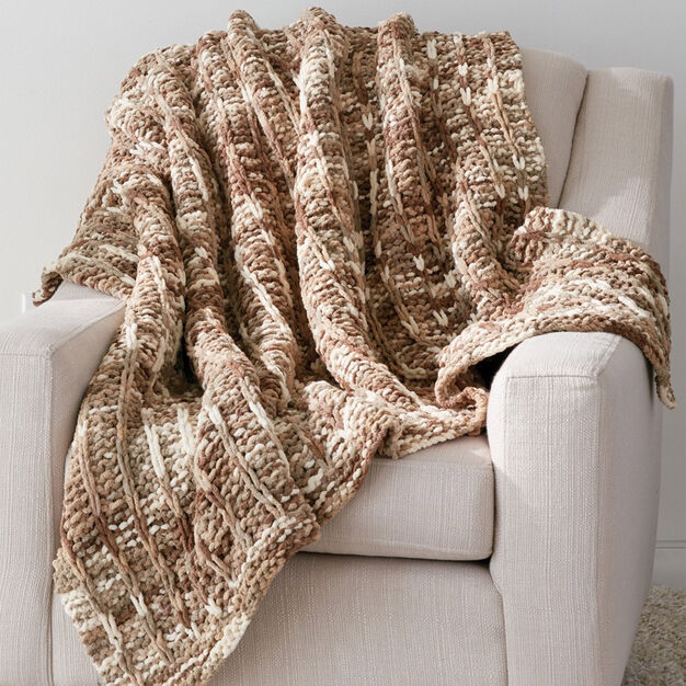 KNITTING PATTERN DOWNLOAD - Bernat Slip Stitch Knit Blanket