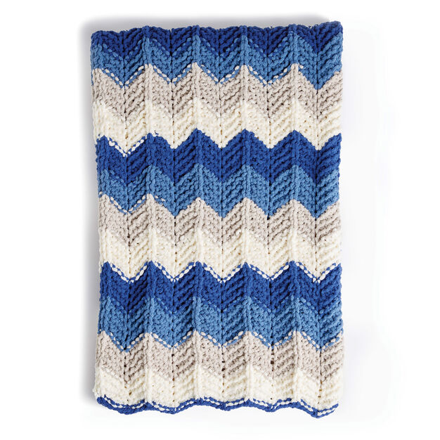 KNITTING PATTERN DOWNLOAD - Bernat Radiant Ripple Knit Blanket