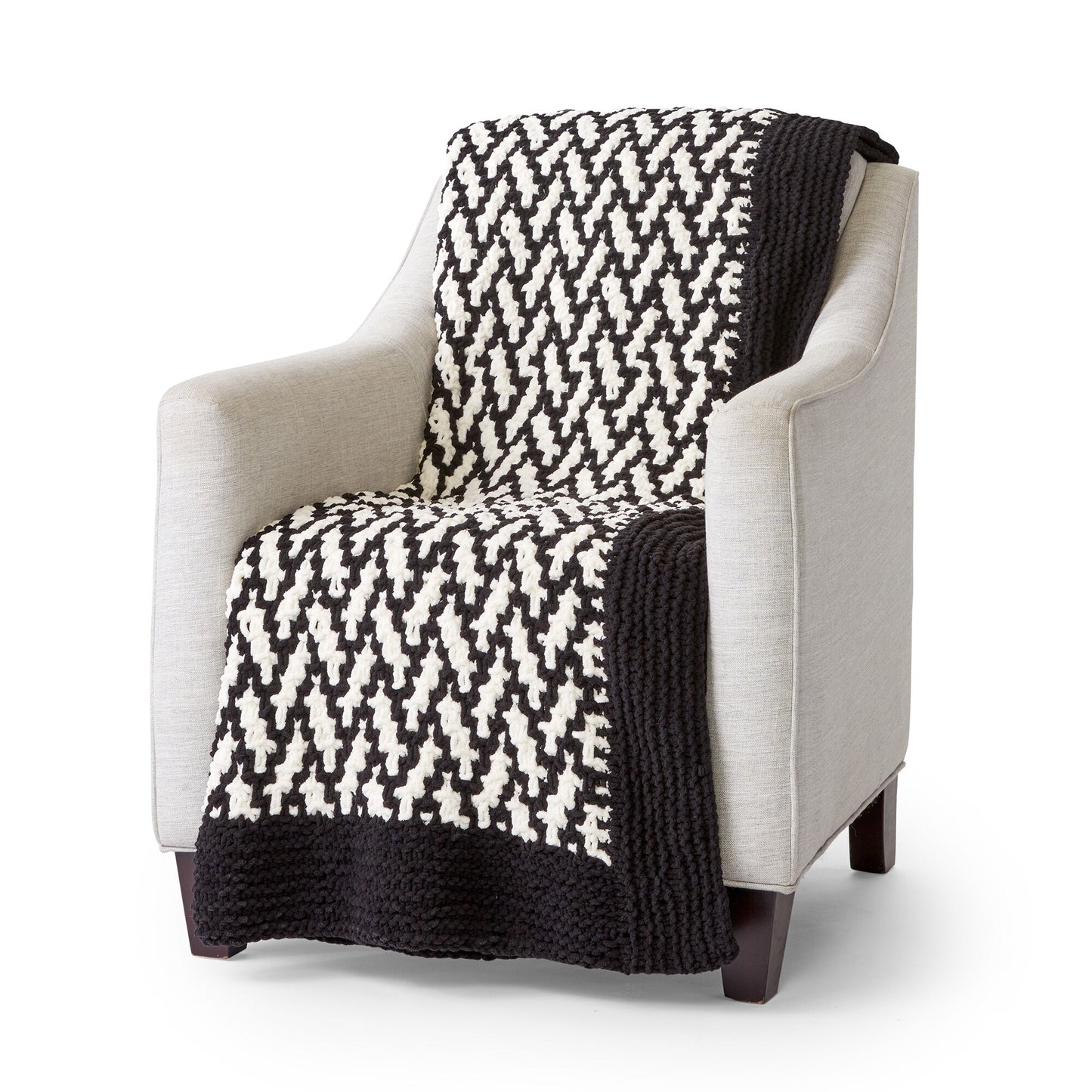 KNITTING PATTERN DOWNLOAD - Bernat Mosaic Herringbone Knit Throw