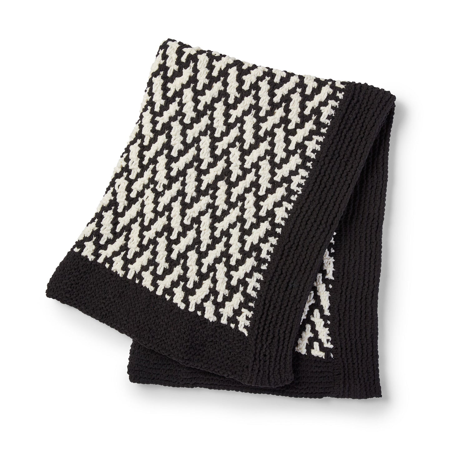 KNITTING PATTERN DOWNLOAD - Bernat Mosaic Herringbone Knit Throw