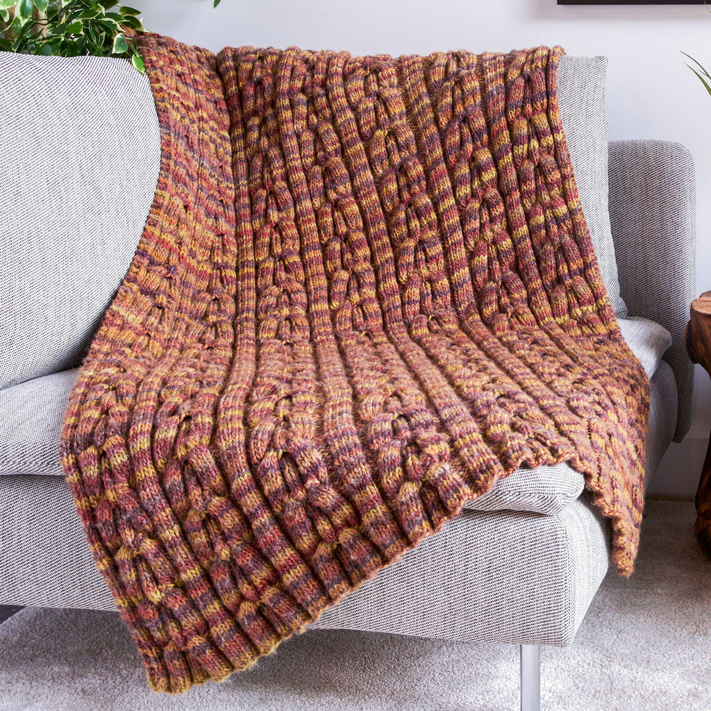 KNITTING PATTERN DOWNLOAD - Bernat Cable Texture Knit Blanket