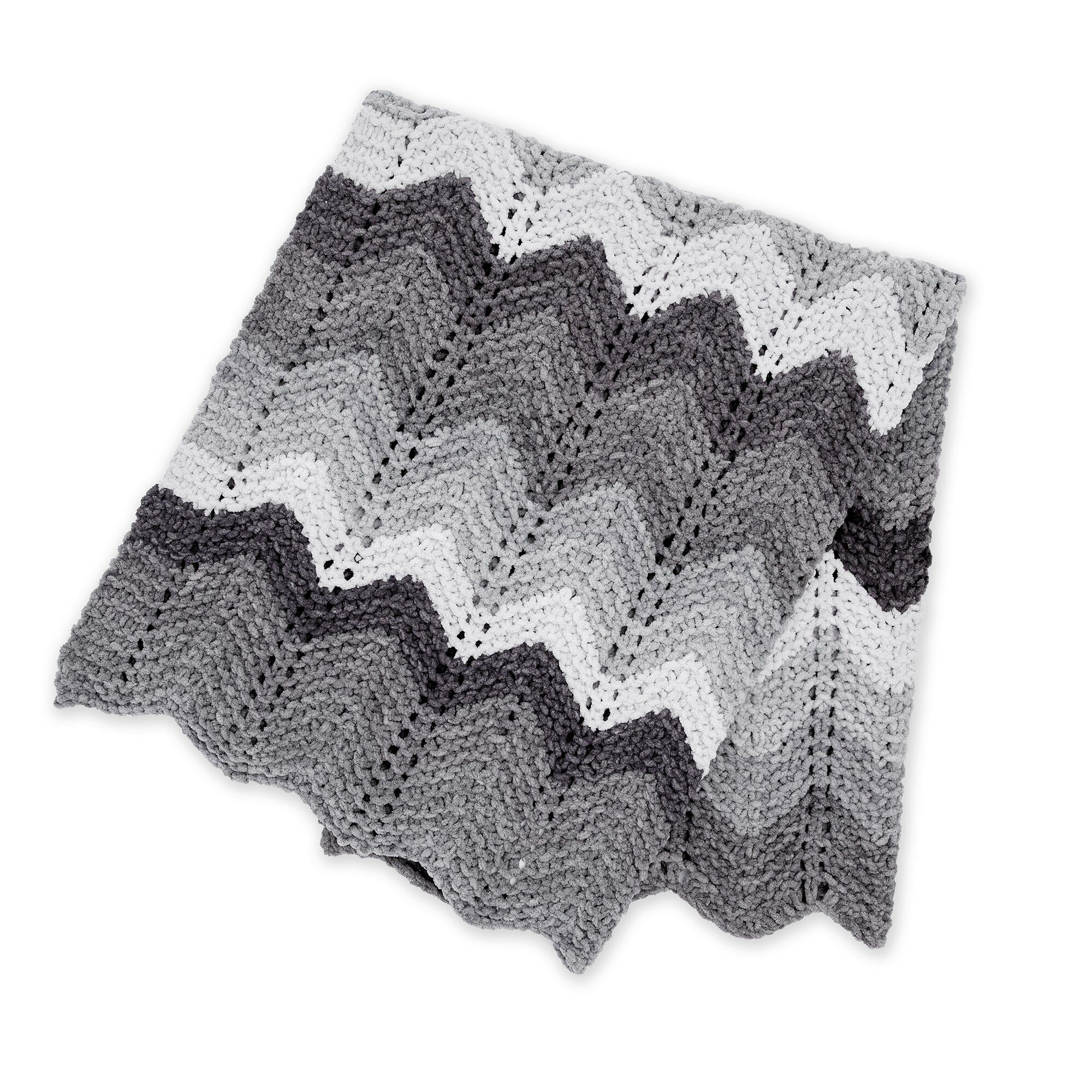 KNITTING PATTERN DOWNLOAD - Bernat Knit Beginner Chevron Blanket