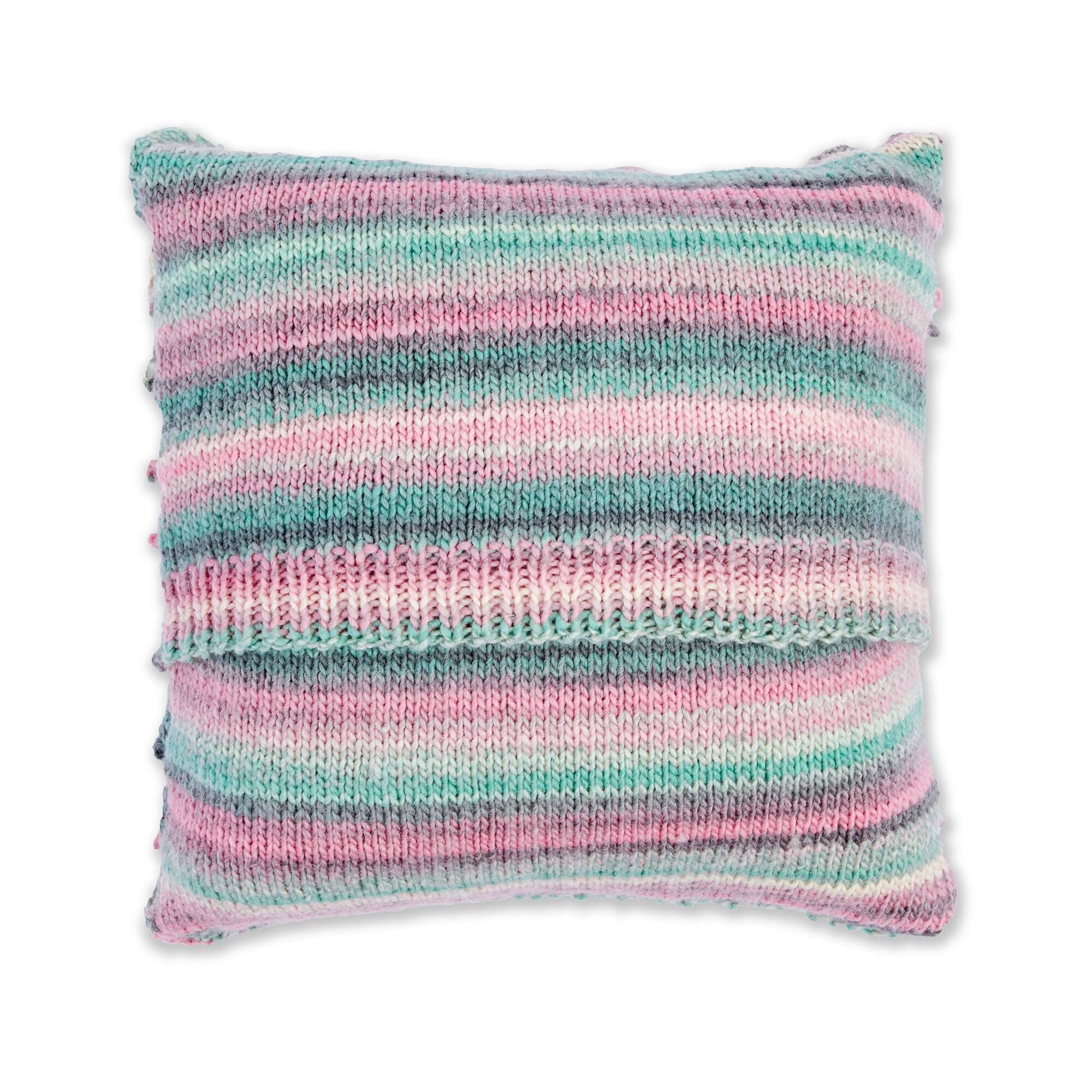 KNITTING PATTERN DOWNLOAD - Bernat Symphony Chevron & Entralac Knit Pillow