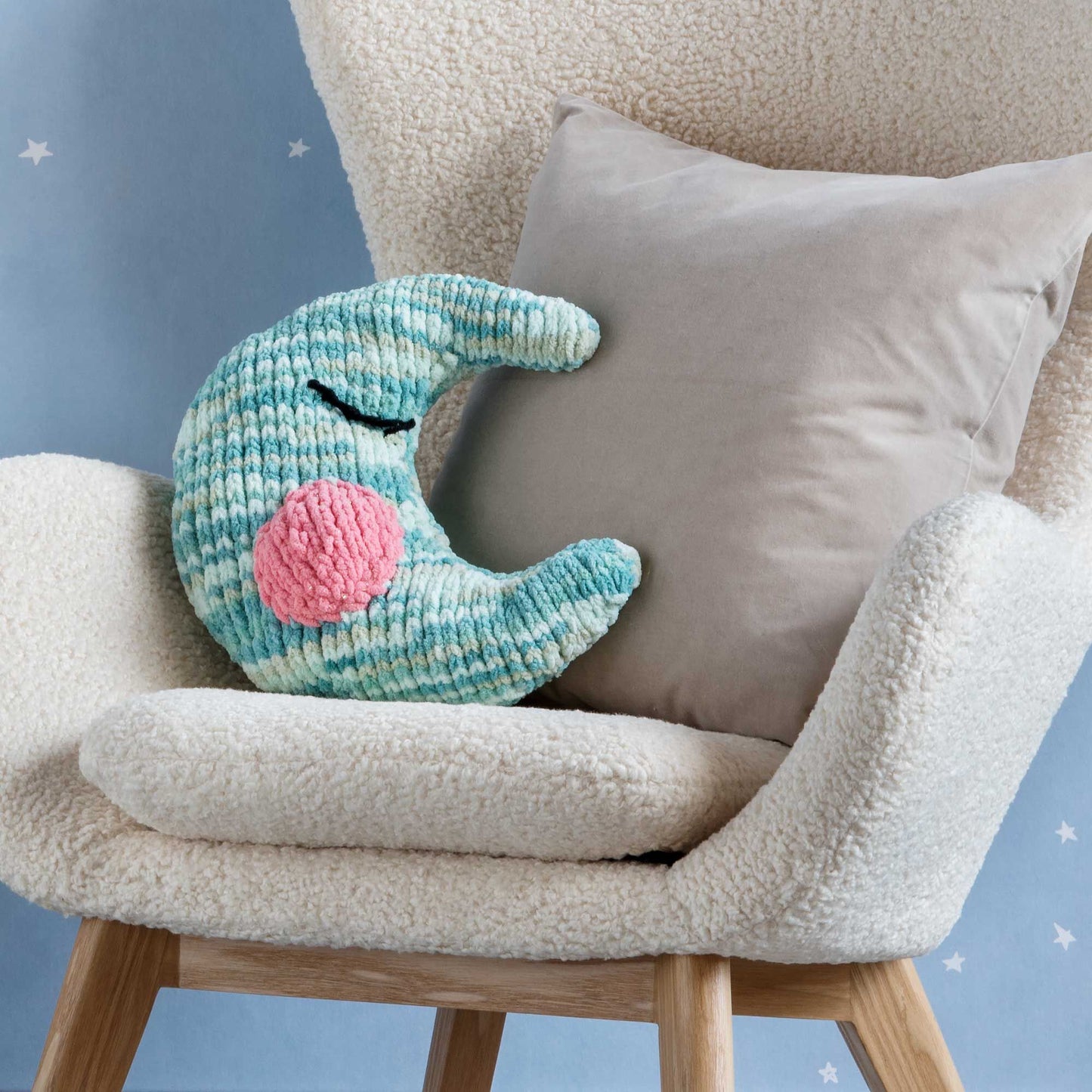 KNITTING PATTERN DOWNLOAD - Bernat Baby Blanket Knit Moon Baby Pillow