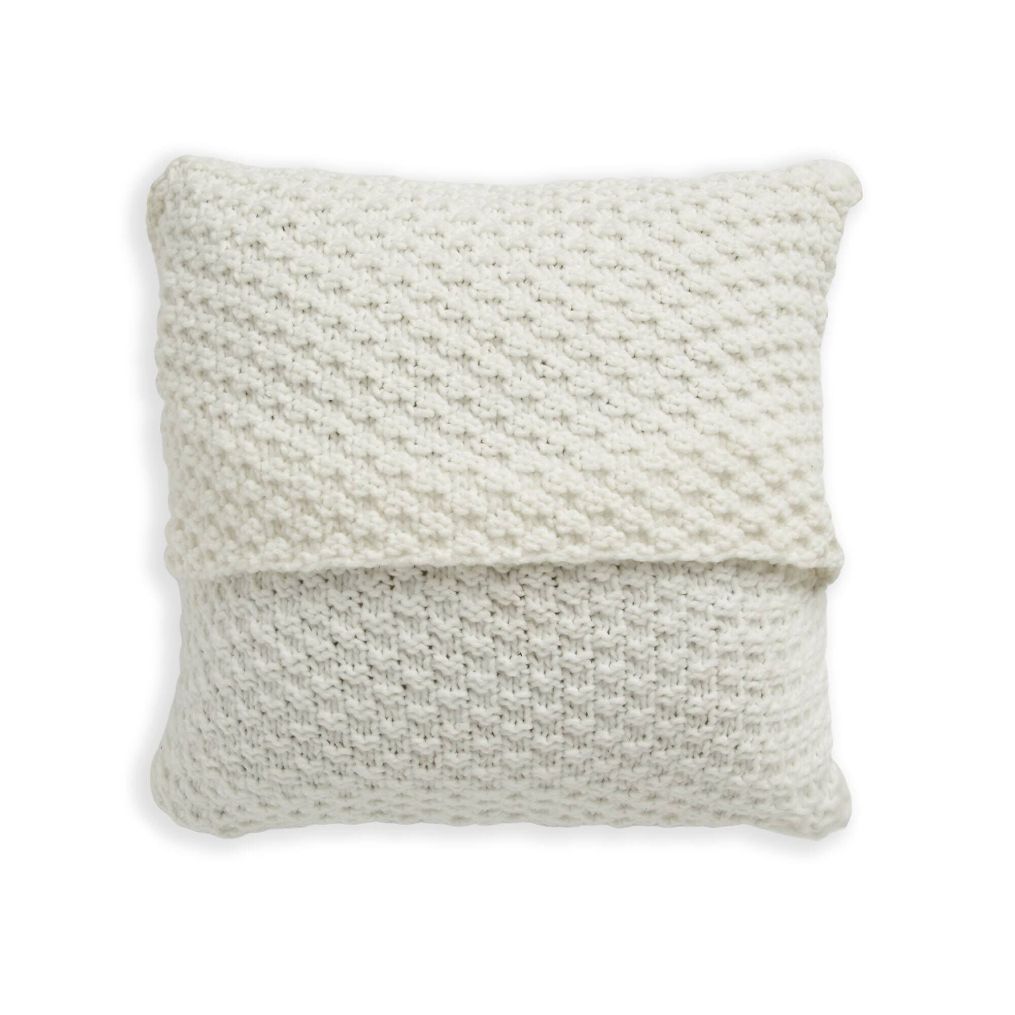 KNITTING PATTERN DOWNLOAD - Bernat Forever Fleece Check Border Knit Pillow