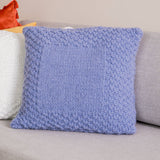 KNITTING PATTERN DOWNLOAD - Bernat Forever Fleece Check Border Knit Pillow
