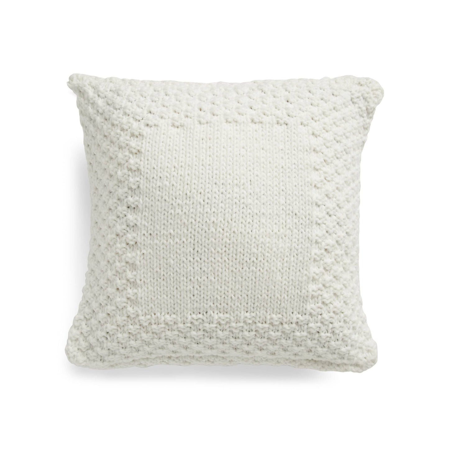 KNITTING KIT - Bernat Check Border Knit Pillow - White