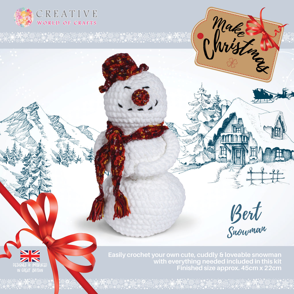 Knitty Critters - Make Christmas Crochet Kit - Bert Snowman