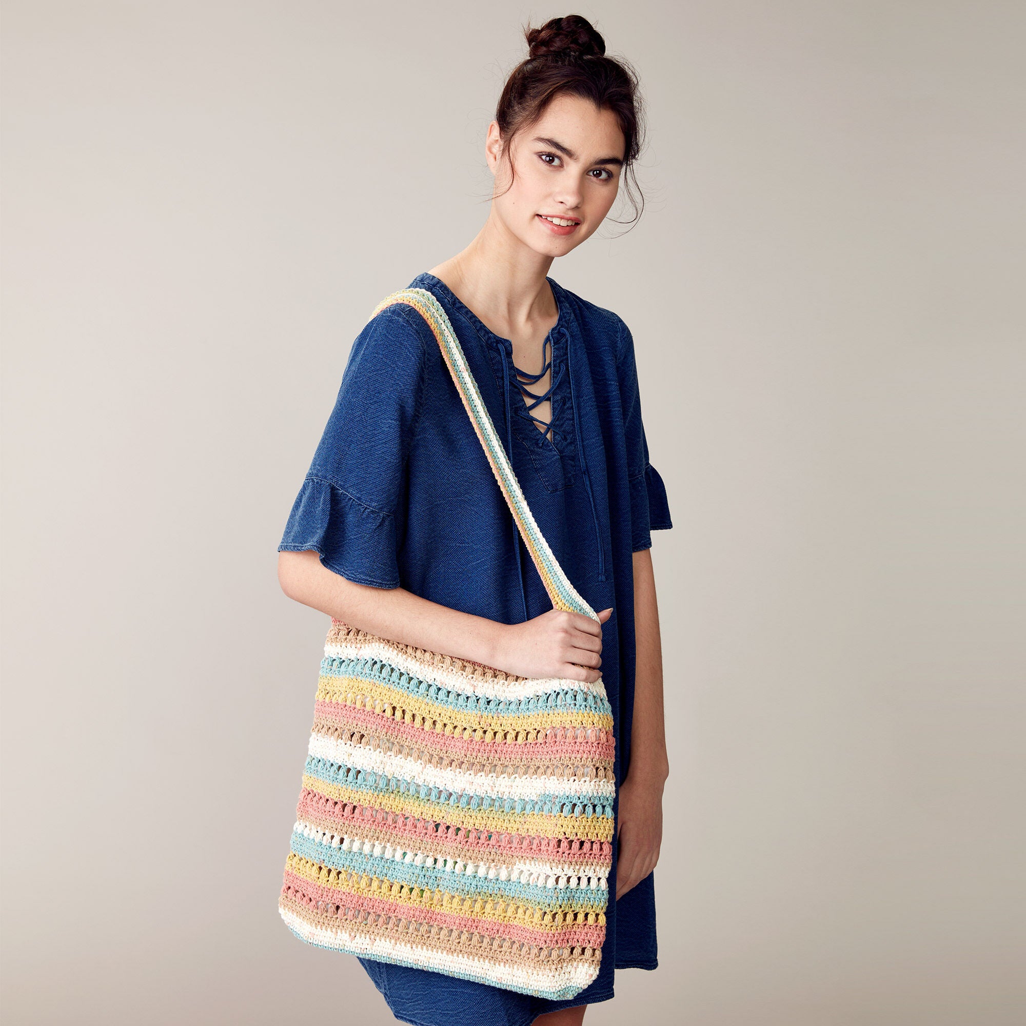 CROCHET KIT - Caron Cotton Cakes Crochet Textured Tote