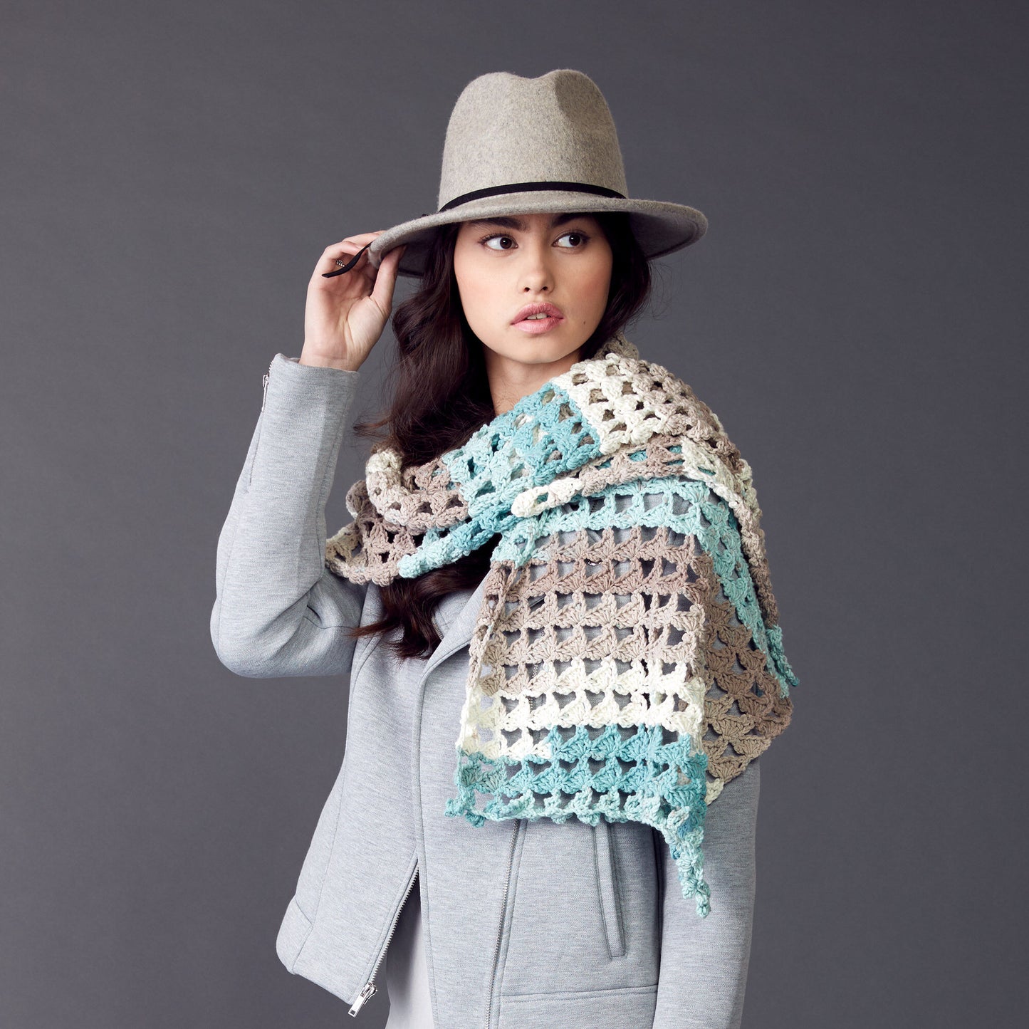 CROCHET KIT - Caron Cotton Cakes Crochet Shell Shawl