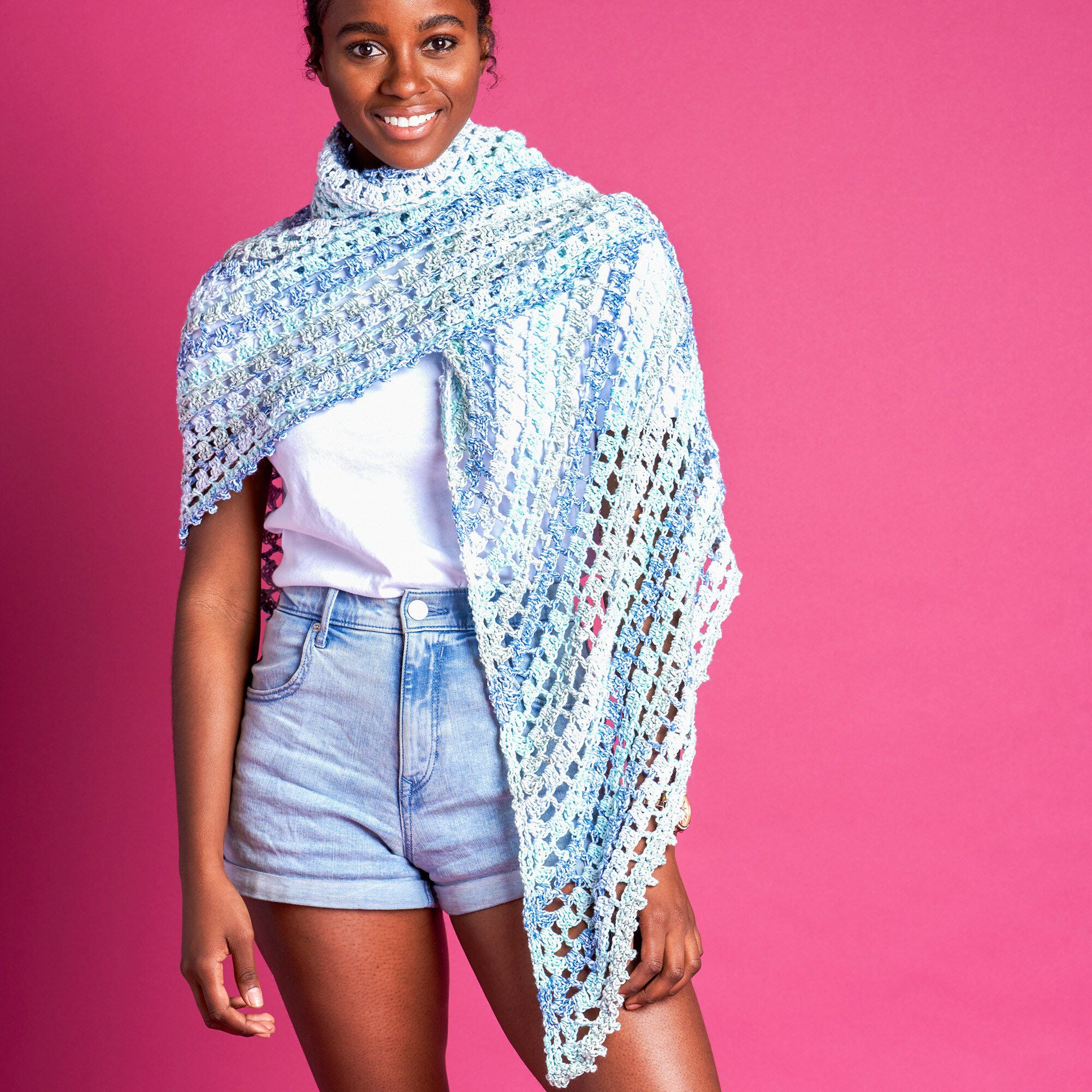 CROCHET KIT - Caron Rainy Day Crochet Shawl