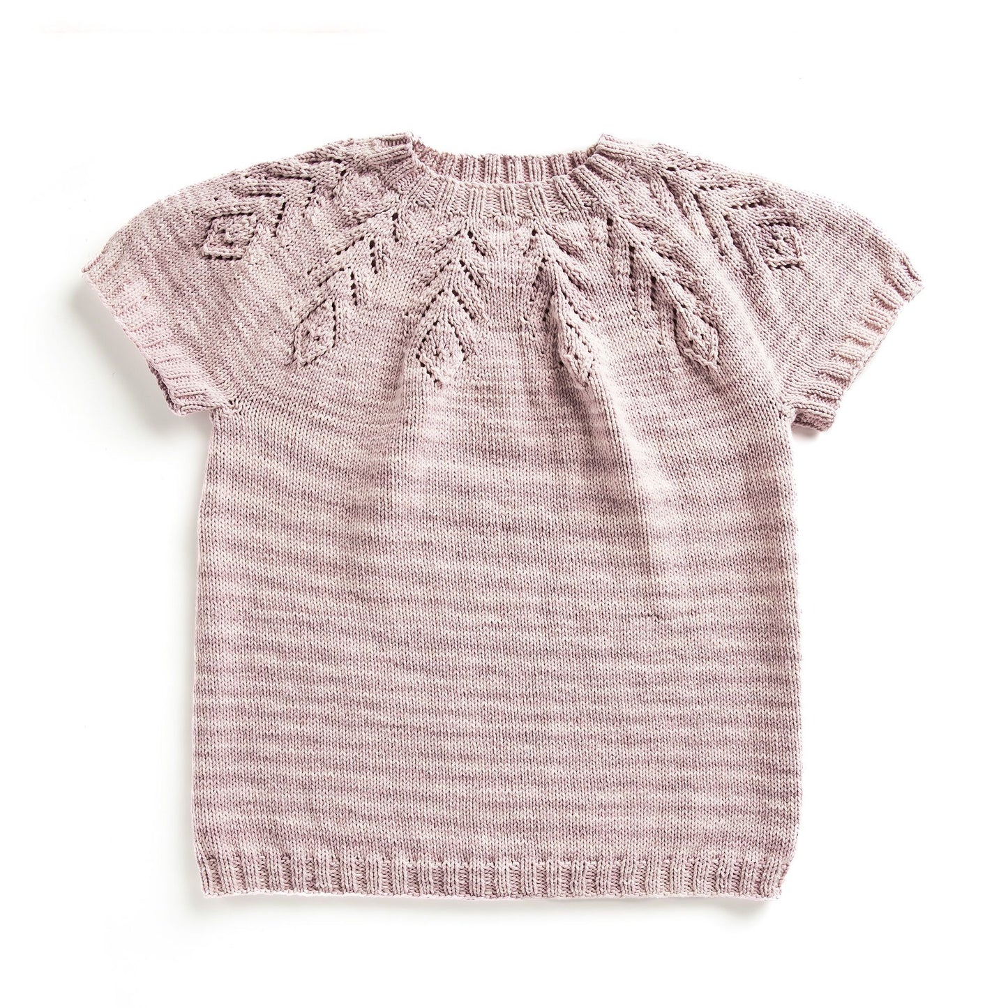 KNITTING PATTERN DOWNLOAD - Caron Knit Lace Yoke Tee