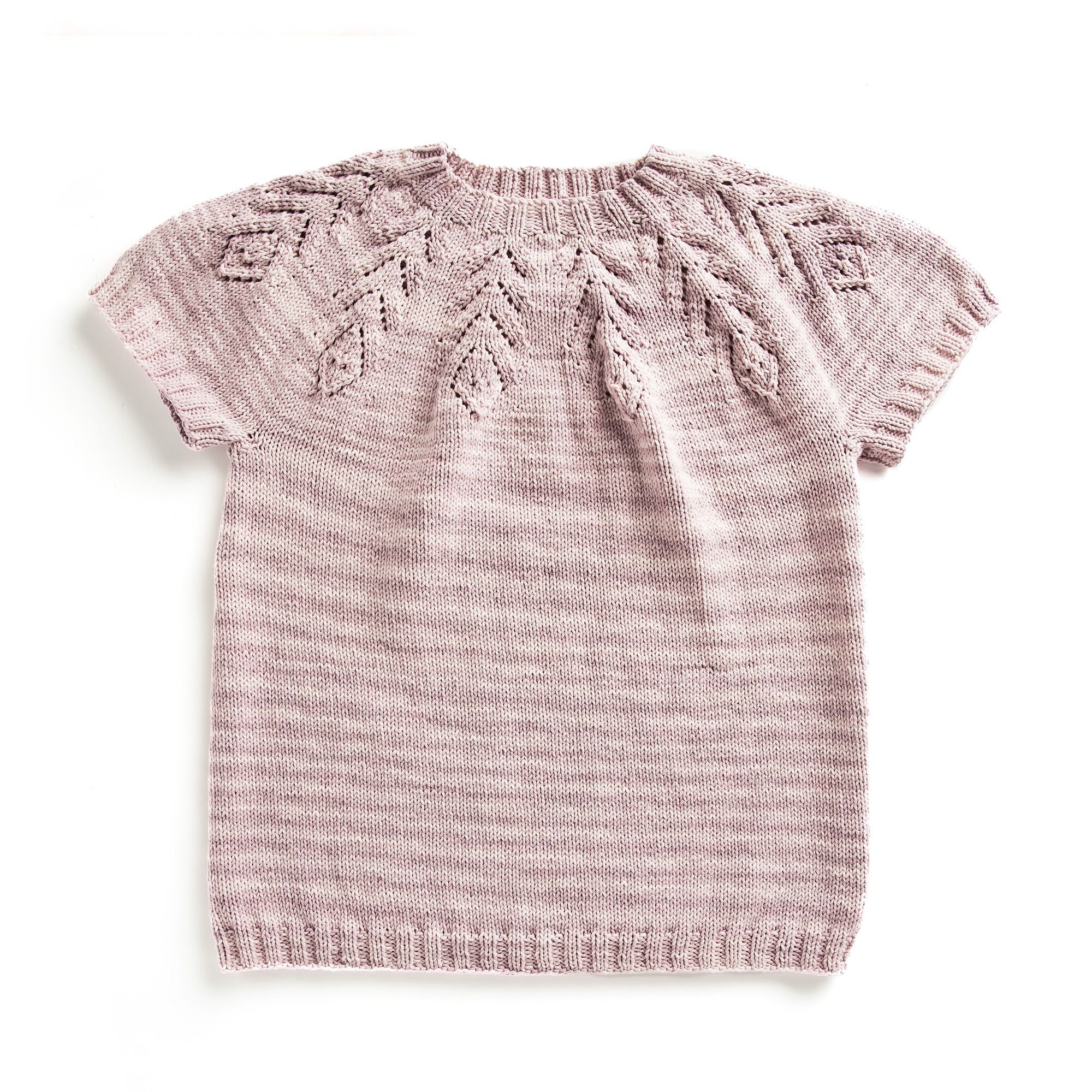 KNITTING PATTERN DOWNLOAD - Caron Knit Lace Yoke Tee