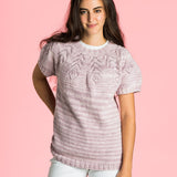 KNITTING PATTERN DOWNLOAD - Caron Knit Lace Yoke Tee