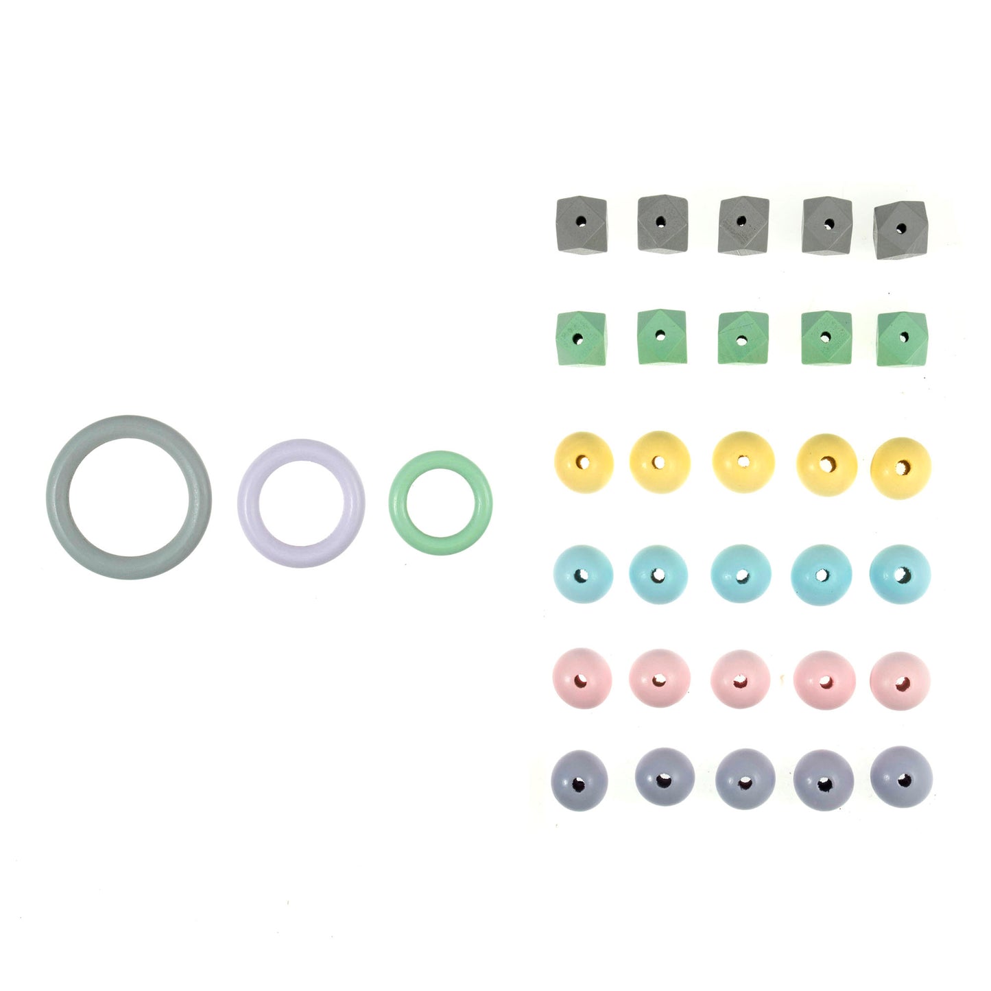 Wooden Craft Accessories Pack: 32 pieces: Assorted Colours