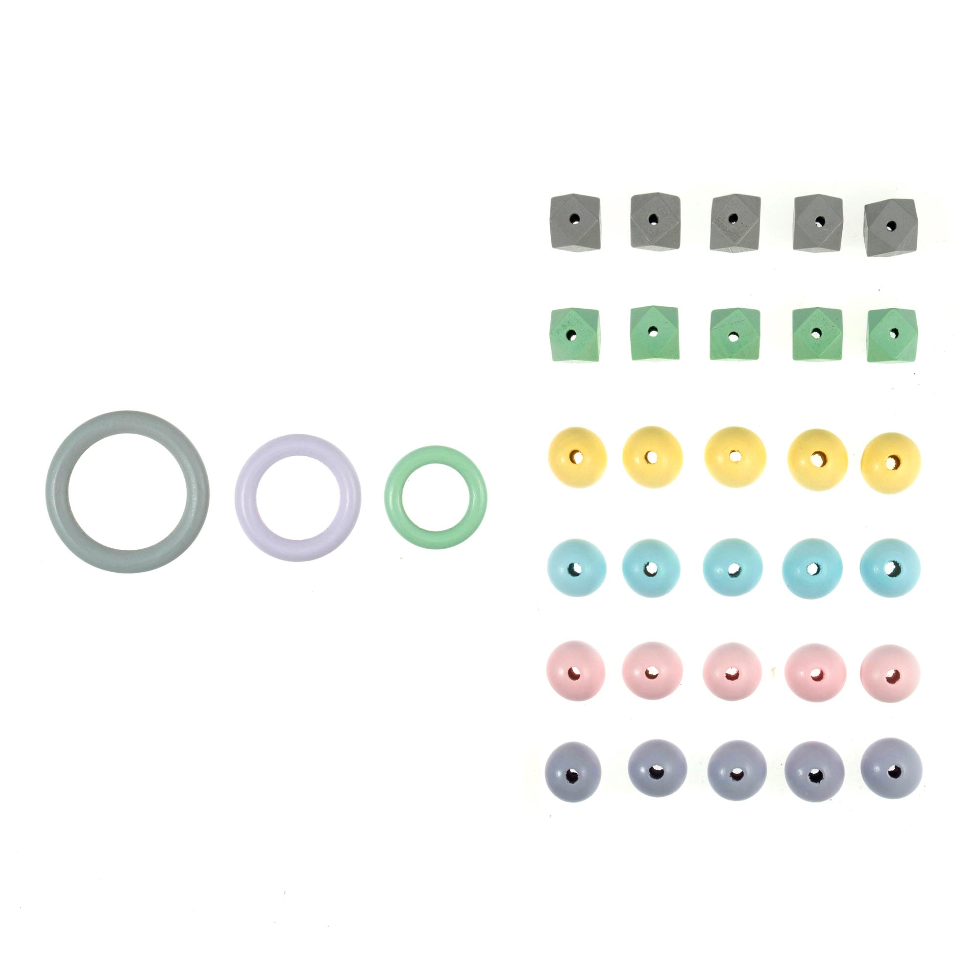 Wooden Craft Accessories Pack: 32 pieces: Assorted Colours