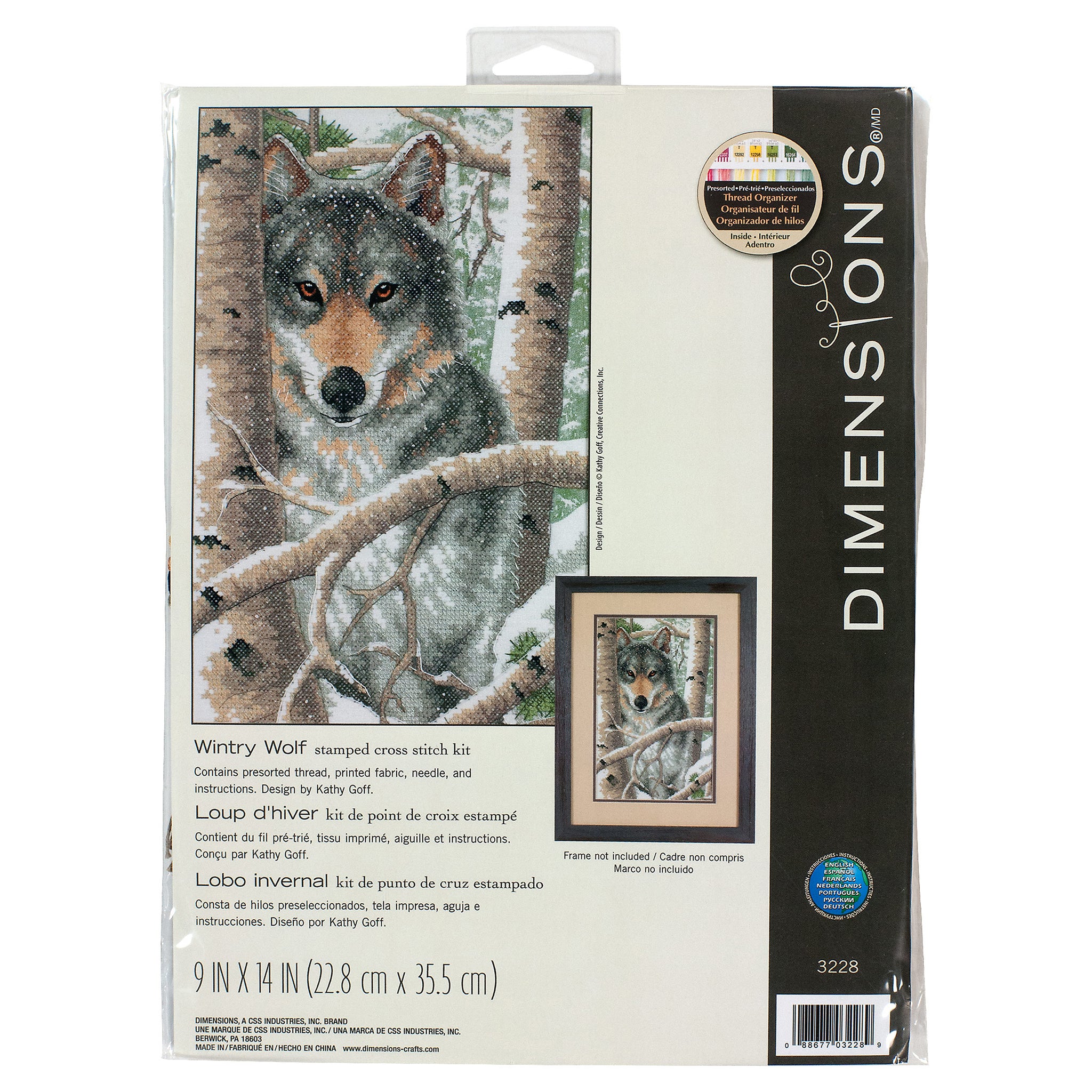 Stamped Cross Stitch Kit: Wintry Wolf