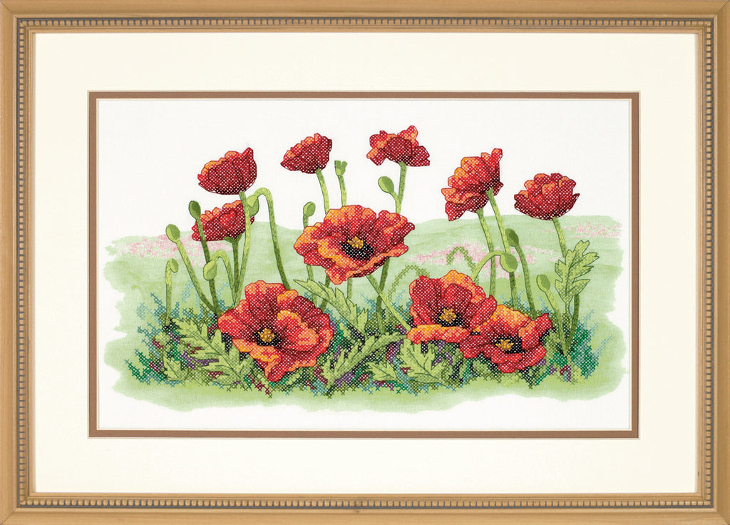 Stamped Cross Stitch Kit: Field of Poppies