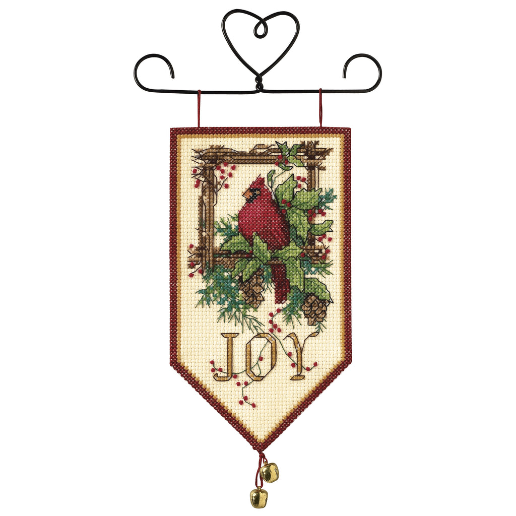 Counted Cross Stitch Kit: Banner: Cardinal Joy