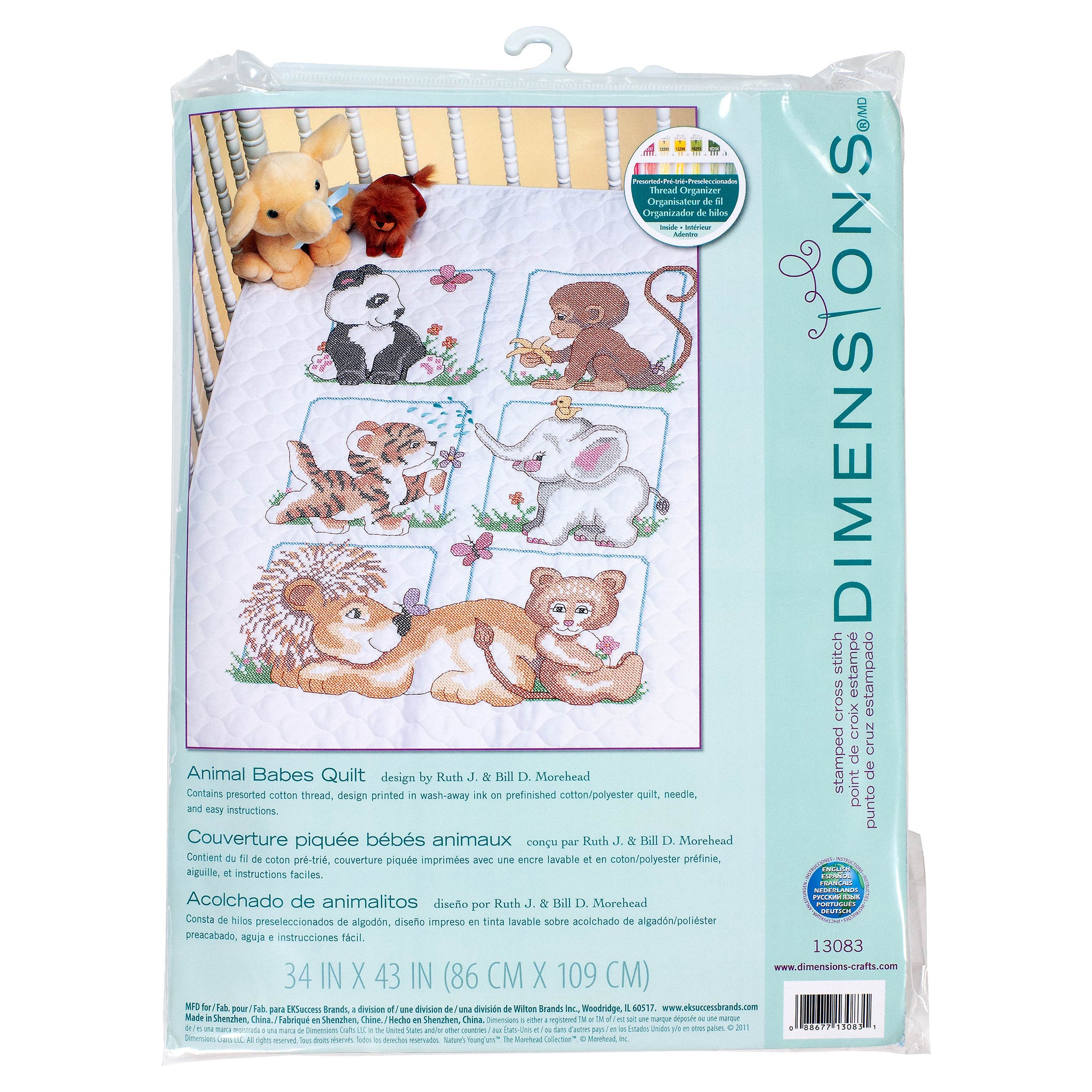 Stamped Cross Stitch Kit: Quilt: Animal Babes