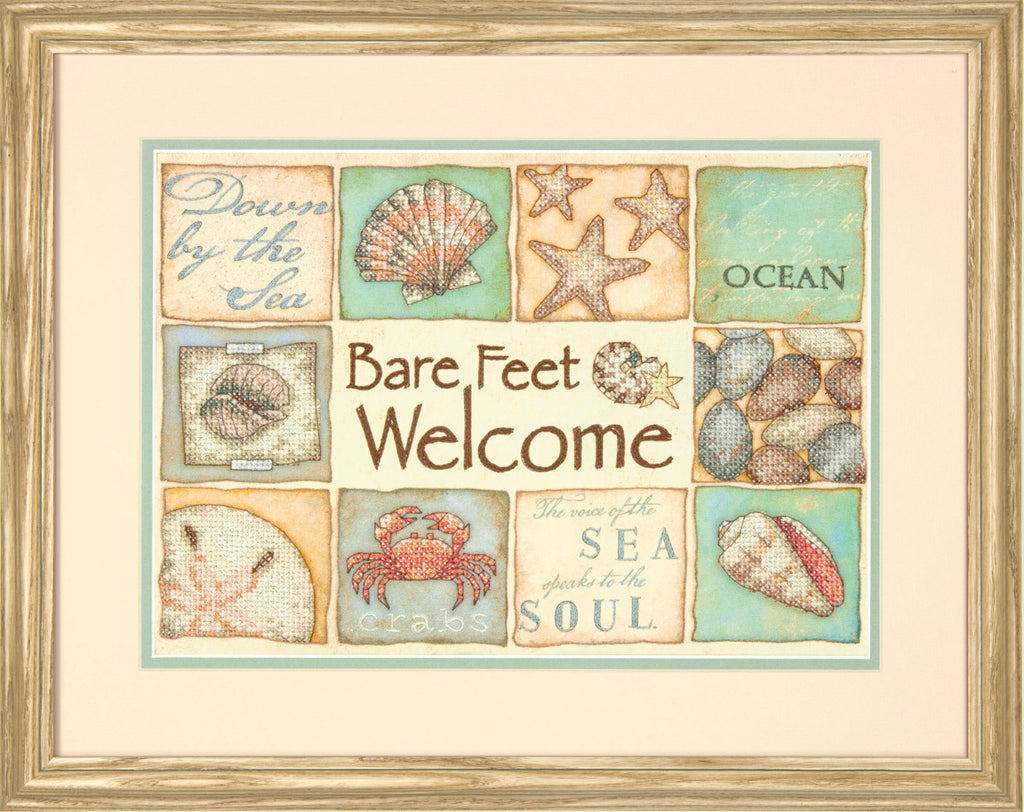 Stamped Cross Stitch: Bare Feet Welcome