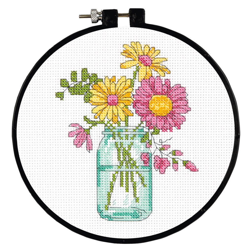Learn-a-Craft: Counted Cross Stitch Kit with Hoop: Summer Flowers