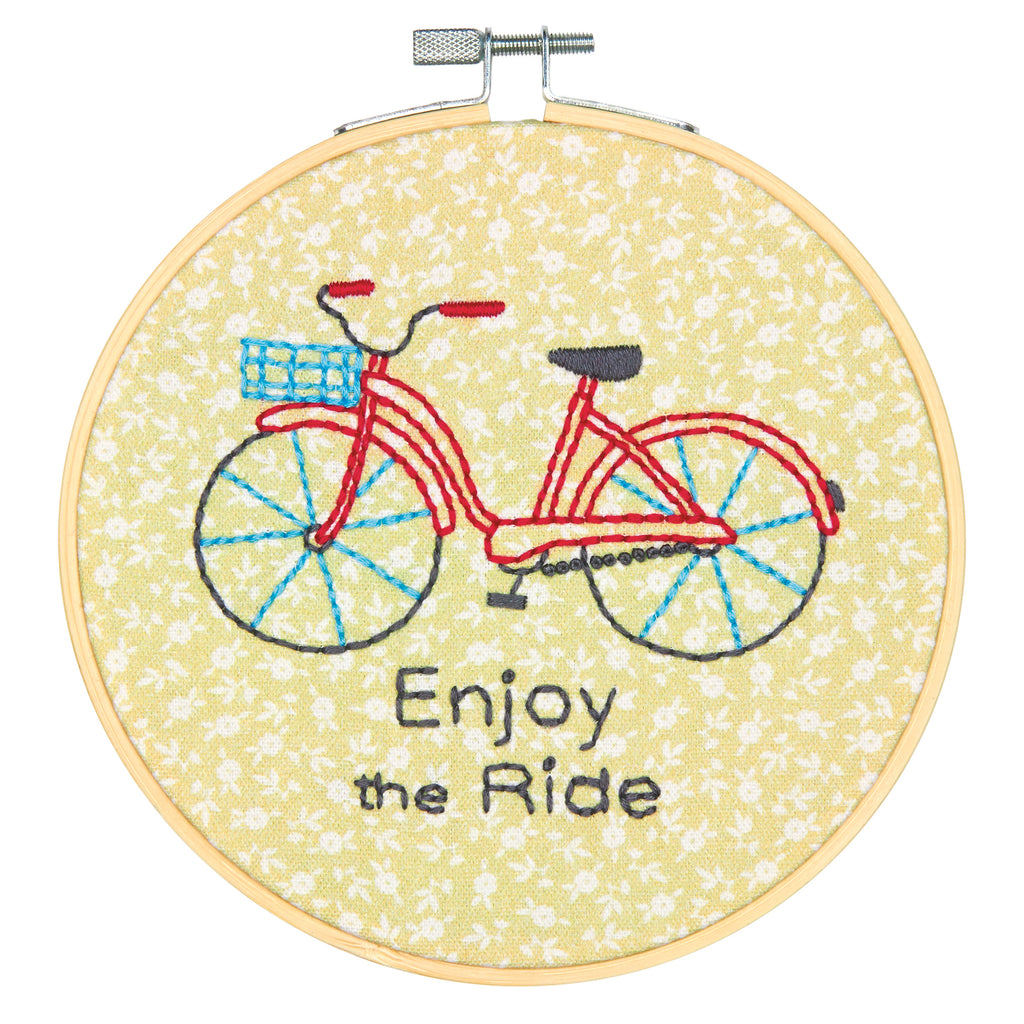 Embroidery Kit with Hoop: Crewel: Bike Ride