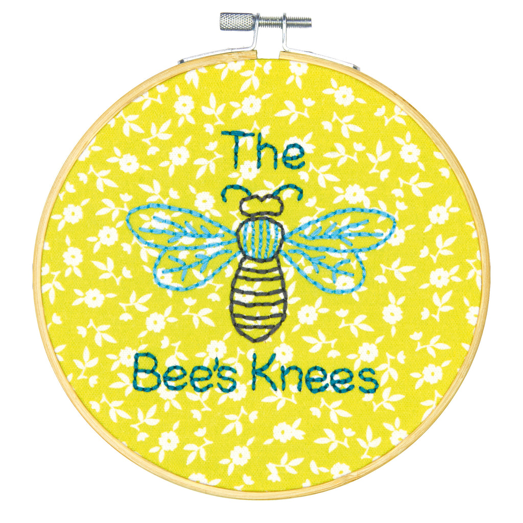 Embroidery Kit with Hoop: Crewel: The Bees Knees
