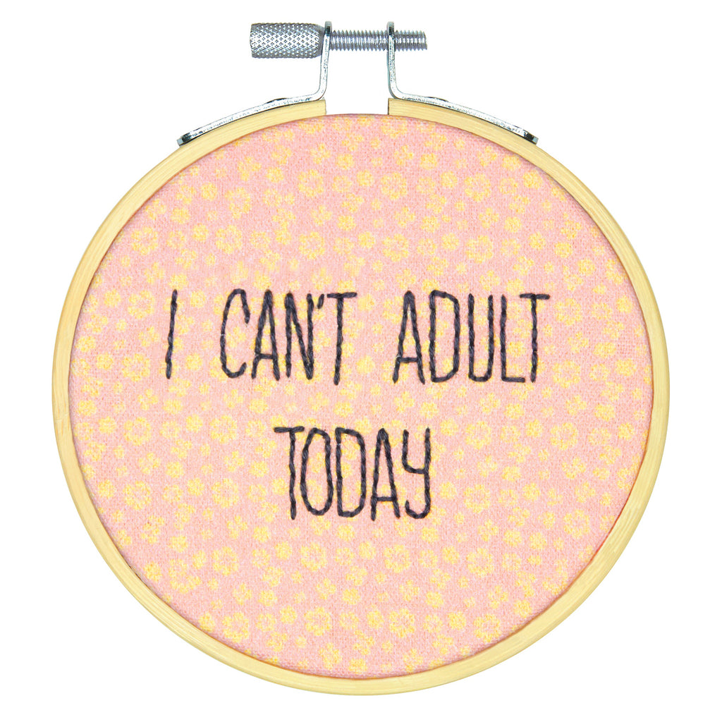 Embroidery Kit with Hoop: Crewel: I Can't Adult Today